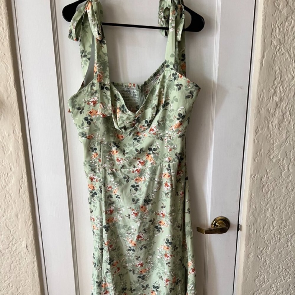 Cider Green Floral Sundress